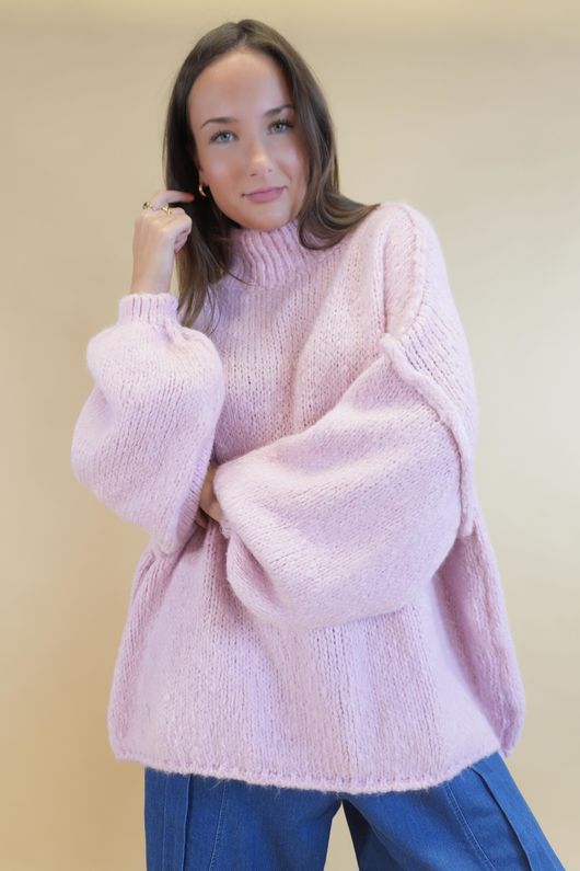 Big Softie Funnel Grunge Knit Blossom